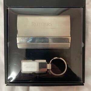 Rutgers Law School of Newark Gift Set - Stainless Steel Card Holder and Keychain